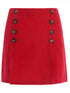 Short Corduroy Skirt with Buttons